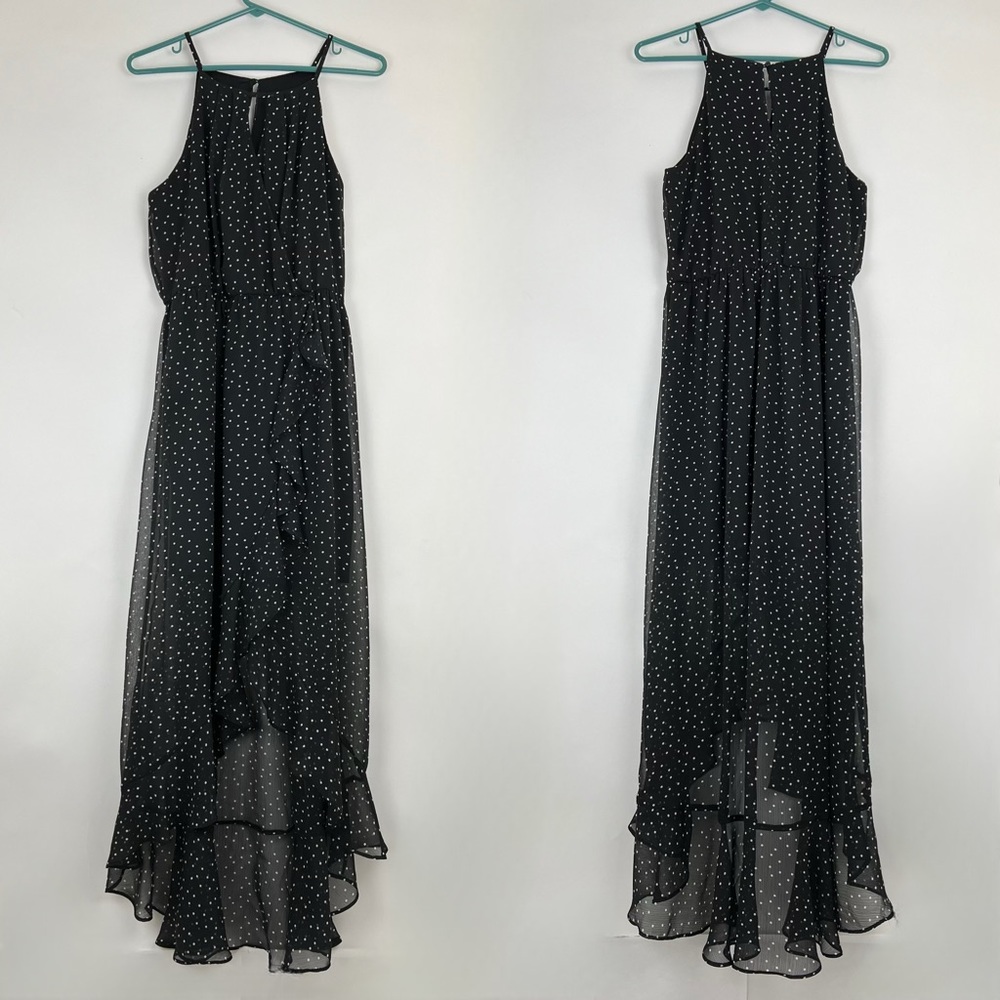 A.BYER polka dot spaghetti strap dress black and white L